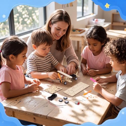 Soulchen 12 Pack Stem Craft Set for Kids DIY Wooden Glider Kits - Image 6
