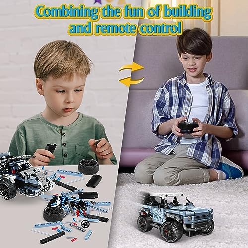 OWNONE 1 Off Road Pickup 4x4 Building Kit, 2 in 1 Stem Building Toy with Remote Control, Technique Race Car Building Toy for Kids, Birthday Gift Idea for Boys Ages 6+ (503 PCS) - Image 3