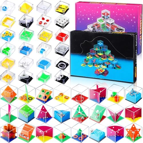 Sumind 48 Pcs 3D Maze Puzzle Cube Brain Teaser Ball Party Set,Vivid by Sumind