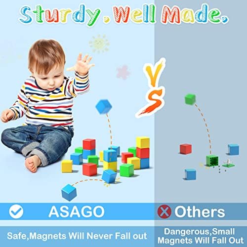 Magnetic Blocks, 1.34 inch Large Magnetic Building Blocks, 3D Magnetic Cubes for Toddlers, Preschool Educational Construction Kit, Sensory Montessori Toys Kids Blocks for Boys Girls Toddlers - Image 2