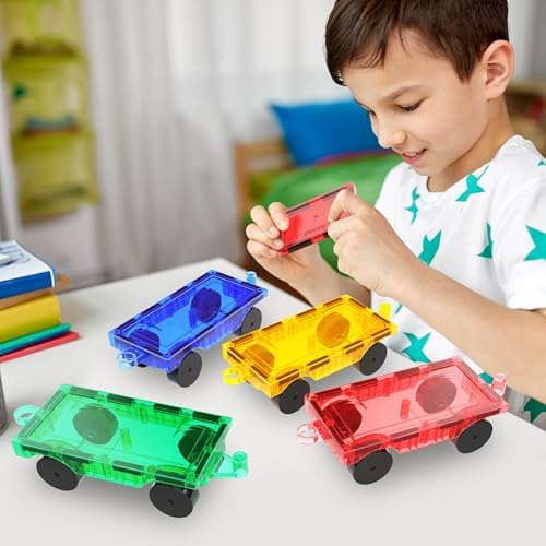 PicassoTiles Magnetic Car & Truck Base Accessory, STEM Building Toy Ages 3+ - Image 2