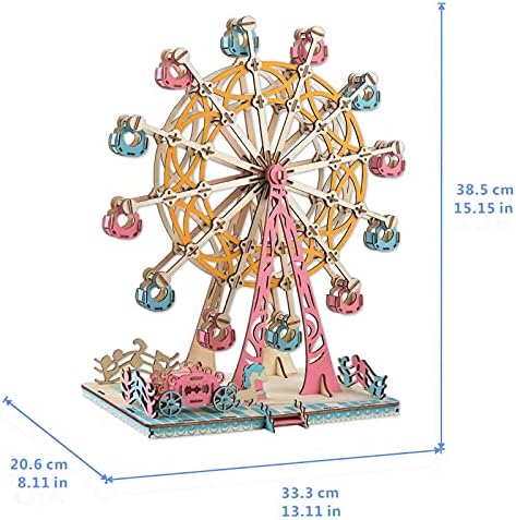 Wooden Ferris Wheel 3D Wooden Puzzle Wooden Building Kit for Birthday Present - Image 2