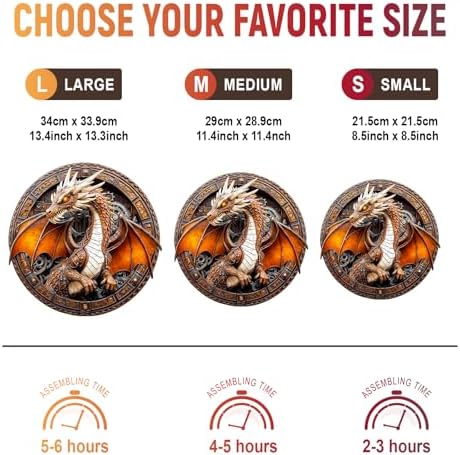 Wooden Puzzles for Adults,Mechanical Dragon Puzzles Gift,13.4*13.3in 300pcs - Image 3