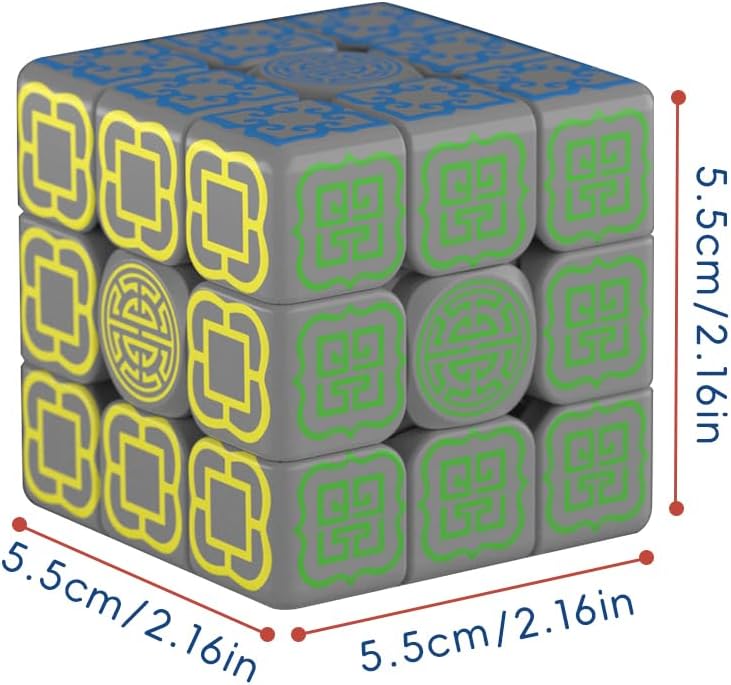Auspicious Clouds Glow in Dark 3x3 Speed Cube, Luminous Magic Puzzle Cube Brain Teaser Game Toy - Image 6