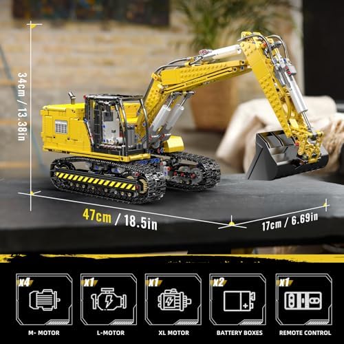 Mould King 13112 Upgraded RC Excavator Building Sets, 2169+ Pieces Building Model Kits, App Remote Control Construction Truck Excavator Science Kits with Motor, STEM Engineering Toys for Teens Adults - Image 6
