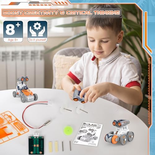 21 in-1 Solar Robot Building Kit STEM Gift for Kids 8-13, DIY Educational Science Robotics Toy Battery Solar Powered STEM Building Toy Set with 210 Pieces - Image 2