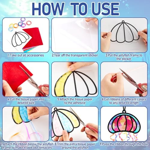 Qyeahkj 36Set Jellyfish Suncatchers Crafts Kit for Kids - Image 3