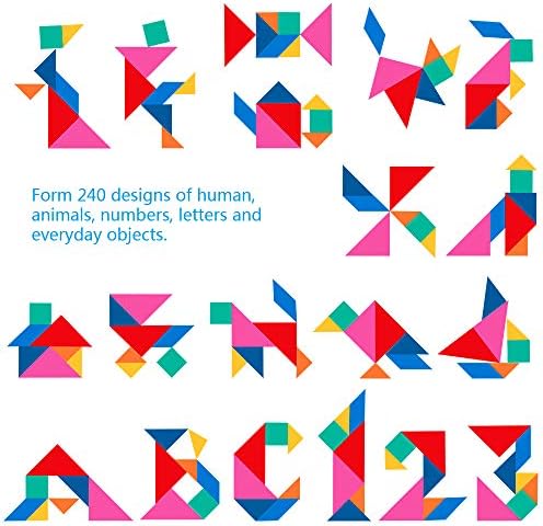 Vanmor Travel Tangram Puzzle, 3 Sets of Magnetic Tangram with 240 Solution - Image 2
