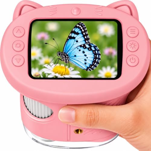 1000X Handheld Digital Microscope for Kids (Pink) by ASPOVENTOYS