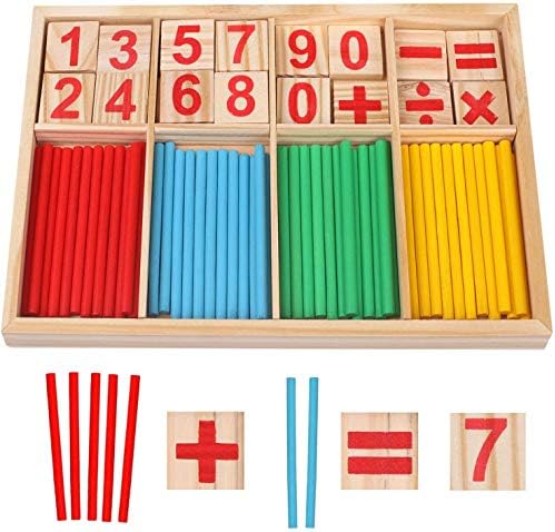 Umbresen Montessori Toys Math Educational Toy - Wooden Intelligence Sticks Number Cards and Counting Rods with Box - Image 2