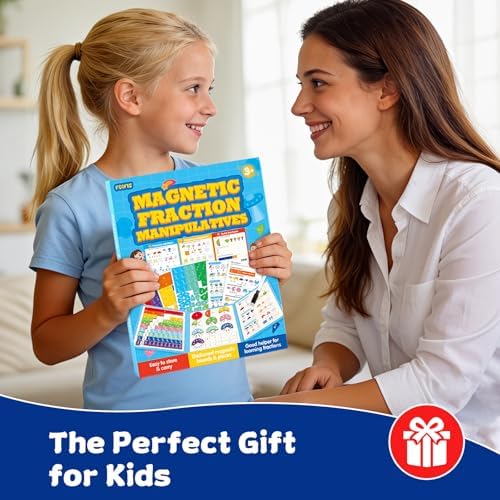 Magnetic Fraction Educational Puzzle, Magnetic Fraction Demonstration Book, Fraction Tiles & Circles, Montessori Math Manipulatives for Elementary School, Fraction Learning Toys for Kids - Image 3