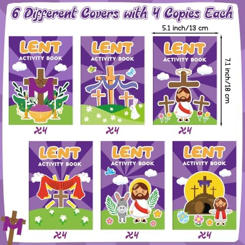 Bulk Easter Lent Activity Books, 24Pcs Mini Games Coloring Booklet for Kids - Image 3