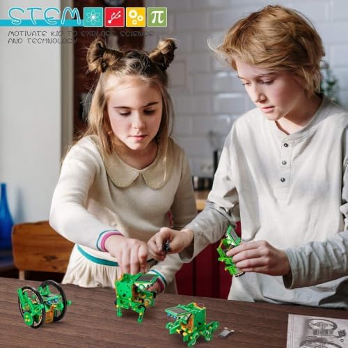 Solar Robot Kit, 14-in-1 STEM Building Toy for Kids DIY Science Robotic Set - Image 2
