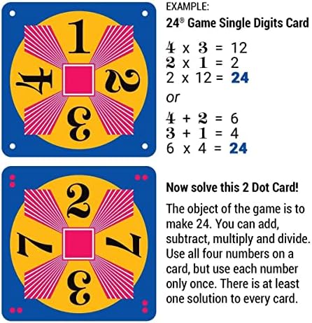 24 Game Two Pack, Single and Double Digit Math Card Game, 96 Cards - Image 4