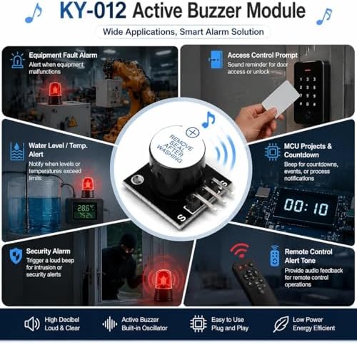 5 Pcs KY-012 3pin Active Buzzer Alarm Sensor Module - Image 5