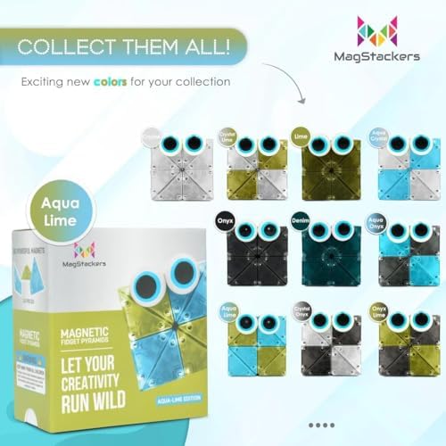 MagStackers Magnet Fidgets for Kids - 22 Pc Magnetic Tiles Toy Building Set with Tetrahedron and Tripyramidal Magnet Blocks for 5+ Years - Reduce Fidgeting and Create 1000+ Fun Creatures and Designs - Image 5