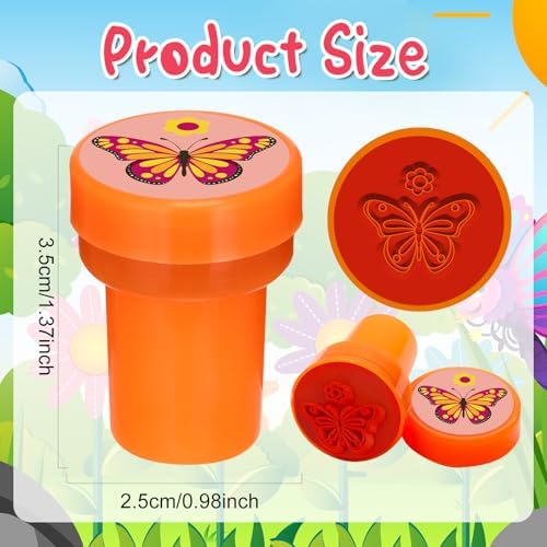 Cinrobiye 24 Pcs Butterfly Stampers Party Favor Set, Cute Butterfly Stamps for Kids Birthday Party, Classroom Rewards, Carnival Prizes, Goody Bag Fillers,Themed Party Supplies - Image 3