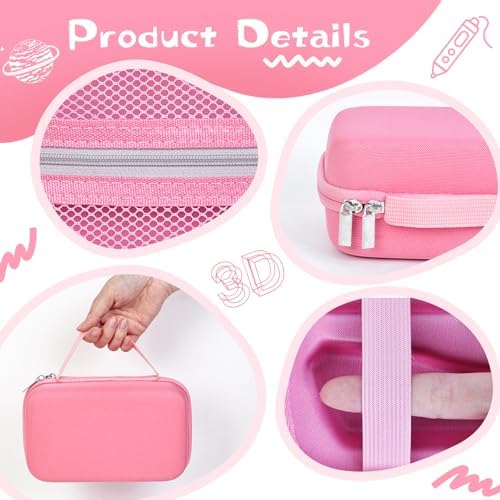 Hard Case Compatible with MYNT3D Super/Professional Printing 3D Pen,Pink - Image 3