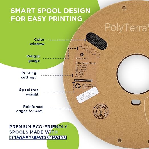 Polymaker Matte PLA Filament Sapphire Blue 1.75mm 1kg 3D Printing Filament, PolyTerra 3D Printer PLA Filament