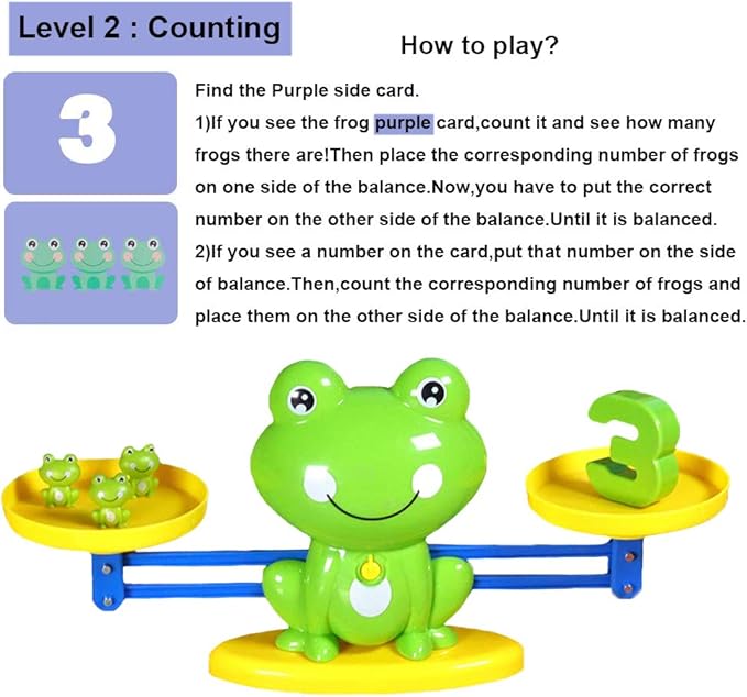 Frog Balance Cool Math Counting Game Educational Early Learning Scale STEM Toys Gifts for Preschool Toddlers Kids Age 3 4 5 6