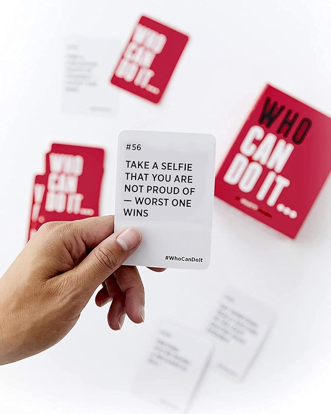 DSS Games Who Can Do It [A Party Game | Compete with Your Friends to Win These Challenges | Adult Game | Great for White Elephant, Friendsgiving, Stocking Stuffers, Holiday Parties]