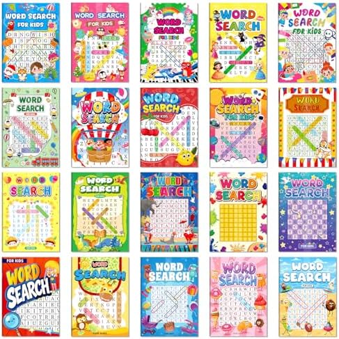Elfew 20 Pack Bulk Small Word Search Puzzle Books for Kids Ages 4-8 8-10 - Image 2