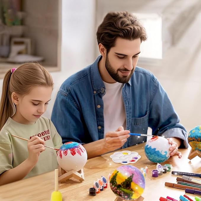 HOLA Paint Your Own Moon Lamp Kit, 2025 Updated USB Rechargeable, DIY Arts Supplies and Crafts Kit, Christmas Gifts for Grandkids Ages 6 7 8 9 10 11 12 13-15 Year Old Girls Boys Kids Birthday