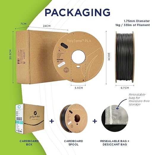 Polymaker Matte PLA Filament Army Blue 1.75mm 1kg 3D Printing Filament, PolyTerra 3D Printer PLA Filament
