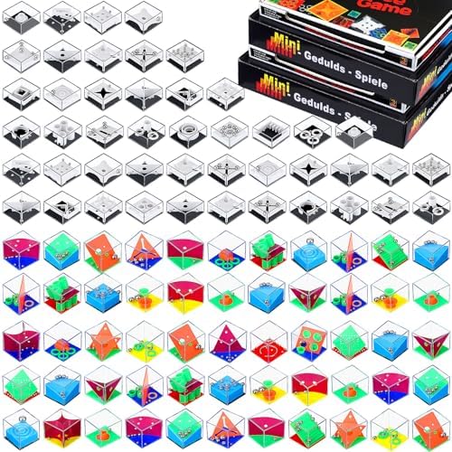 Lenwen 96 Pcs Mini Brain Teaser Puzzles Maze 3D Ball Cube, Colorful Colors by Lenwen