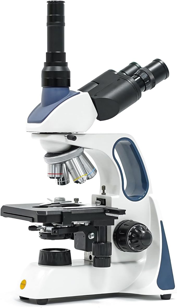 SWIFT SW400 Trinocular Compound Microscope 40X-2500X, Infinity-Corrected Optics, Siedentopf Head, Mechanical Stage, LED,Professional Biological Lab Microscope for Research, Clinical & Education