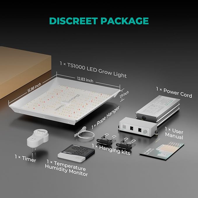 MARS HYDRO 2024 New TS1000 150 Watts LED Grow Lights for Indoor Plants, Patented Reflector Dimming Daisy Chain Sunlike Full Spectrum Growing Lamps for Seedlings Veg Bloom in 3x3 Grow Tent Greenhouse