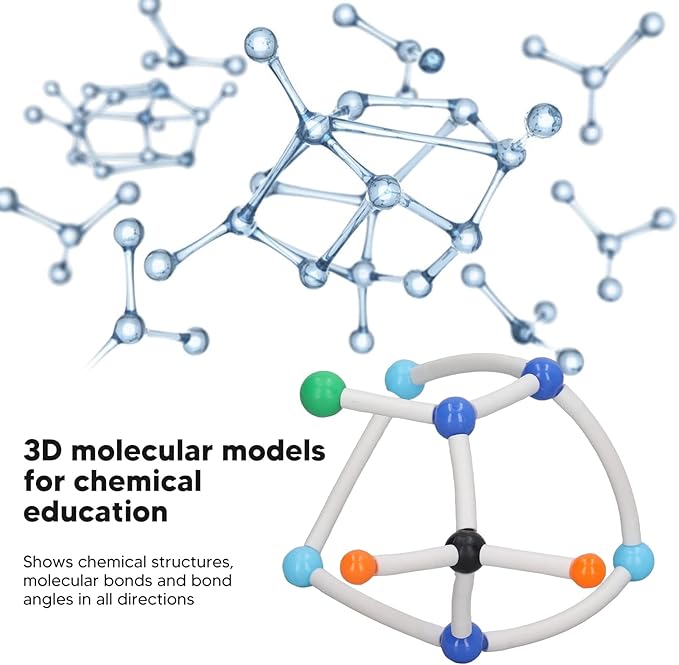 Organic Chemistry 69 Piece Kit Chemistry Molecular Model Kit Vibrant Color 3D Educational Model for Student Teacher Learning