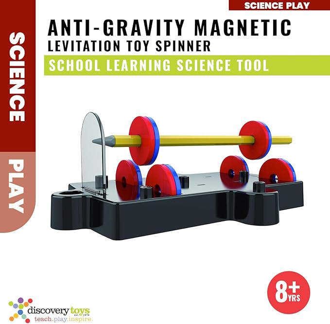 Discovery Toys Anti-Gravity Magnetic Science Experiment KIT | Magnetic Levitation Toy Spinner, Compass, Spring | Physics Stem Toy | Educational Gift for Kids | 7 Experiments Maglev Toy | 8+ yrs