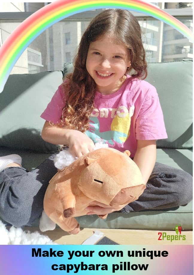 DIY Capybara Toy Plushie Craft Kit, No-Sew Stuffed Animal Kids Art Age 3-8 - Image 4