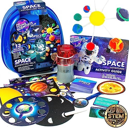 The Young Scientists Club Space Adventures Pack, STEM Kit, 13 Educational Activities, Includes Reusable Backpack, Space Navigator, DIY Constellations, Space Card Game & More, Multi (204755) by TheYoungScientistsClub