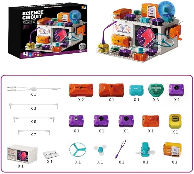 Dollox Science Kits for Kids – Level 4 Electrical Circuit Blocks with 380+ Projects, Educational Electronics Toy for Boys & Girls, Perfect Christmas & Birthday Gift