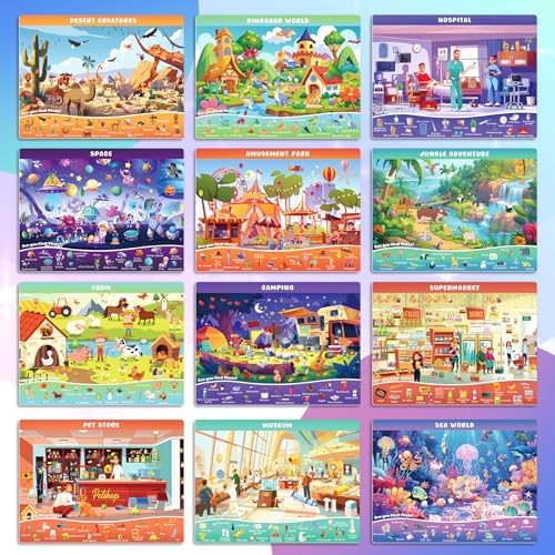 Search and Find Books for Kids Ages 3-5; Road Trip Activities for Ages 4-8, 24 Themes Activity Book with 2 Dry Erase Markers - Image 7
