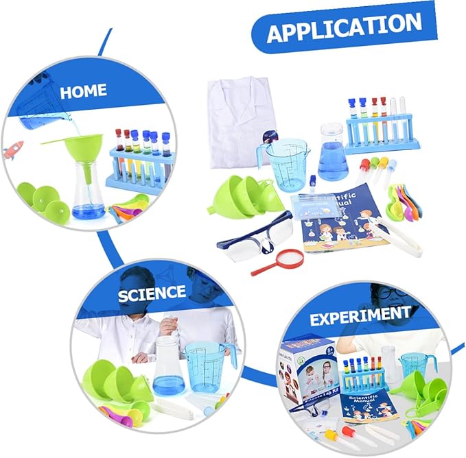 Science Experiment Kit for Boys and Safe Reusable Chemistry Laboratory Set with Smooth Surface Educational Stem for Interaction and Learning Random Color