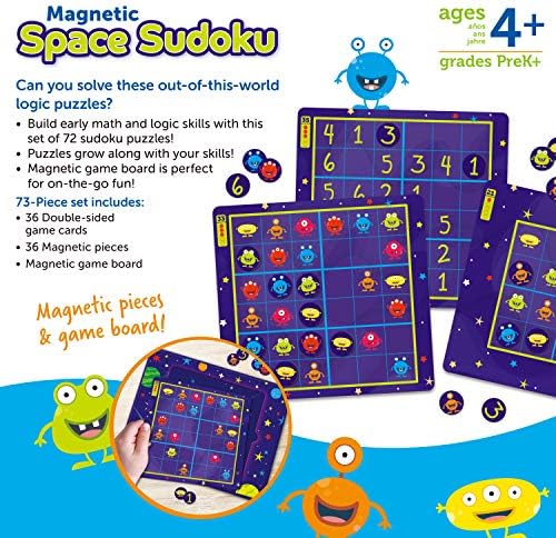 Learning Resources Magnetic Space Sudoku - 72 Pieces, Ages 4+ Space Games for Kids, Sudoku for Kids - Image 6
