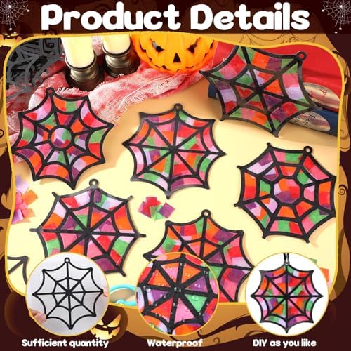 Qyeahkj 36 Set Halloween Spider Web Suncatchers Crafts Kit for Kids - Image 3