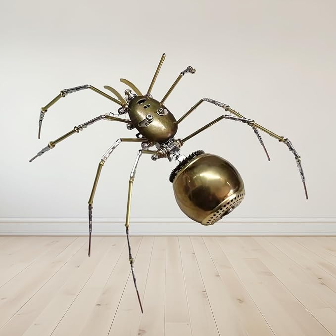 3D Metal Model Kits, Steampunk Bug Mechanical Sculpture Insect DIY Projects Hobby kit Birthday Gift, (Ghost Spider)
