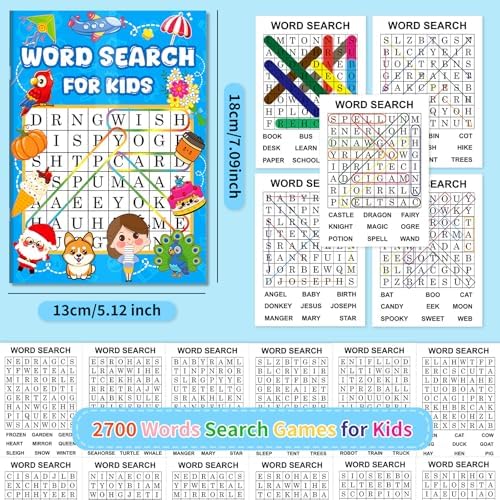 Elfew 20 Pack Bulk Small Word Search Puzzle Books for Kids Ages 4-8 8-10 - Image 6