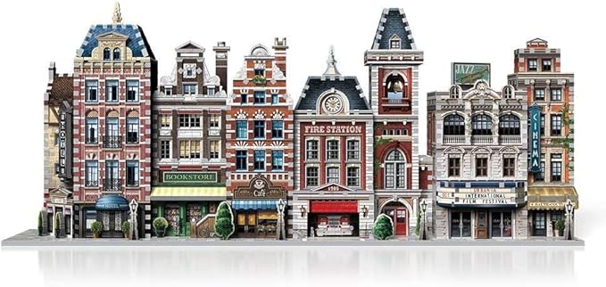Wrebbit3D Hotel 3D Puzzle | Urbania Collection | 295 Jigsaw Puzzle Pieces | Charming and Unique Streetscape of a Small Town