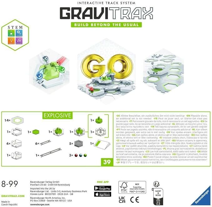 Ravensburger GraviTrax GO Explosive- Marble Run, STEM and Construction Toys for Kids Age 8 Years Up - Kids Gifts