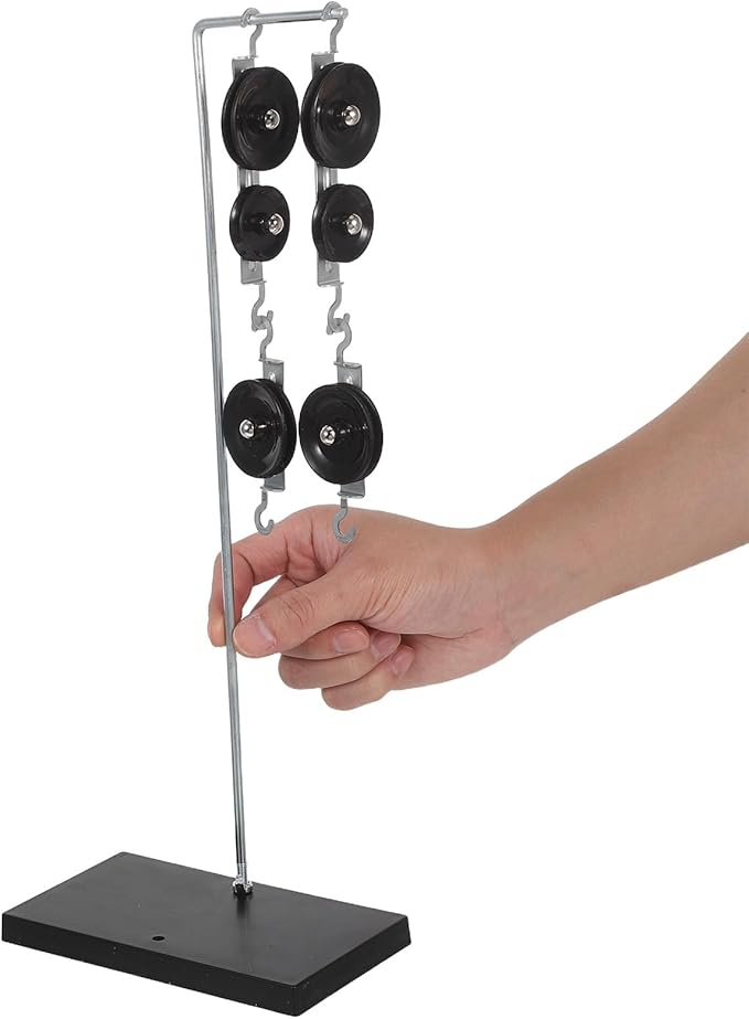 iplusmile Pulley Block Set Physics Lab Science Kit Experiments - Pulley Blocks with Holder and Rope for Science Classroom School Students Physics Class - Random Color