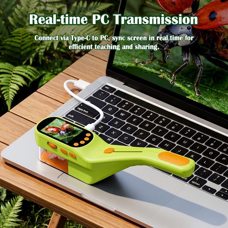 SIIOOE Bug Catcher Microscope for Kids Outdoor: STEM Toys with 500X HD Zoom - Birthday Gift for Boys Girls Age 3-12 - Handheld Nature Explorer Kits for Summer Camping Lemon Yellow - Image 6