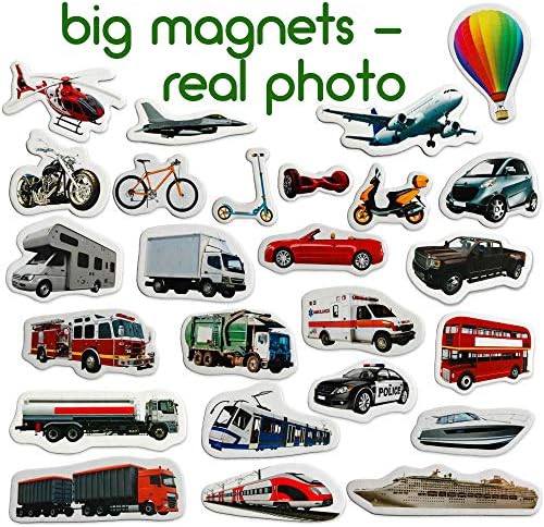 Fridge Magnets for Toddlers - Transport - 25 Vehicles Learning Toy - Image 3