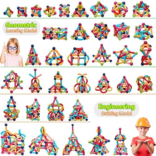 COUOMOXA Magnetic Building Blocks STEM for Kids: Educational Magnetic Set for 6-9+Years Old for Boys Girls - Construction Toys for Early Development Learning for Kids - Image 3