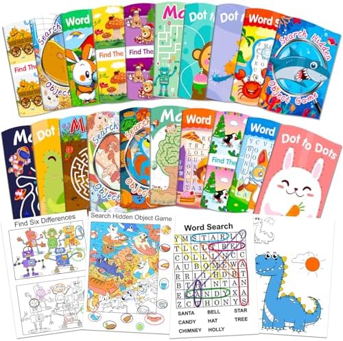 Elfew 20 Pack Small Activity Books for Kids Age 4-8,8-12, (7.1* 5.1 Inches) by Elfew