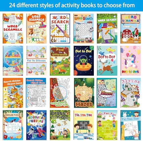 Kalysky 24 Mini Activity Books for Kids 4-12,Mazes,Dot to Dot & Word Games,Party Favors - Image 4
